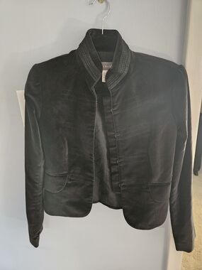 Kenar Black Velvet Military-Inspired Women's Jacket